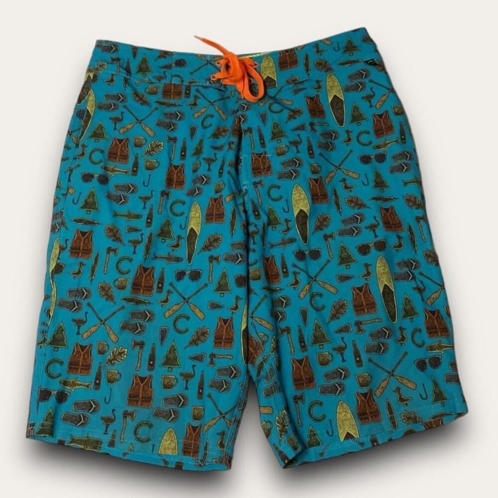 Summer Camp Patterned Boardshorts Gorpcore Fishing Granola The Chive Men’s 32